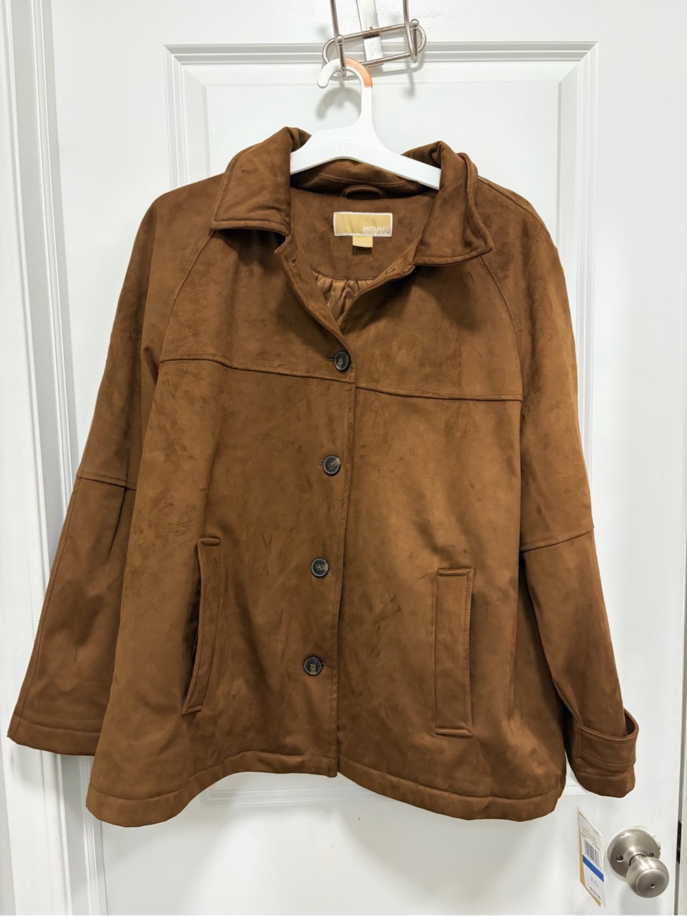 Michael Michael Kors Faux Suede Jacket Caramel Brown Size Xl NWT